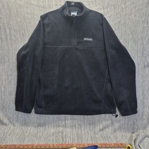 Columbia Black Fleece Top with Blue Trim Size M